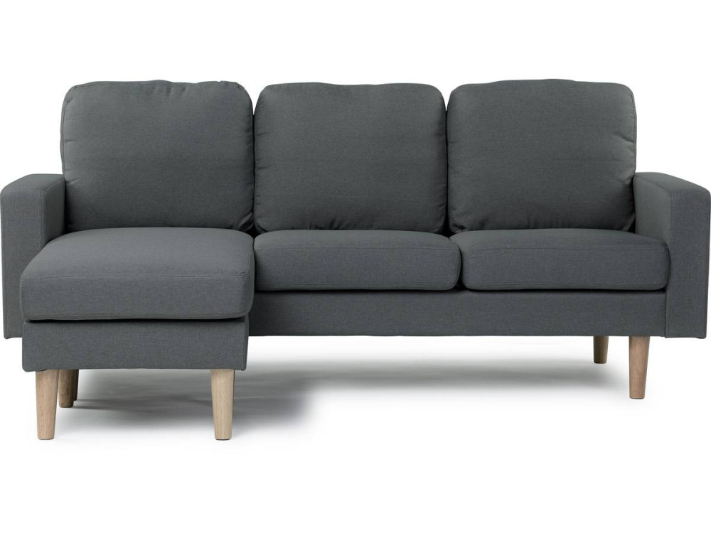 Canapé d'angle réversible en tissu "Gabby" - 3 places - Gris