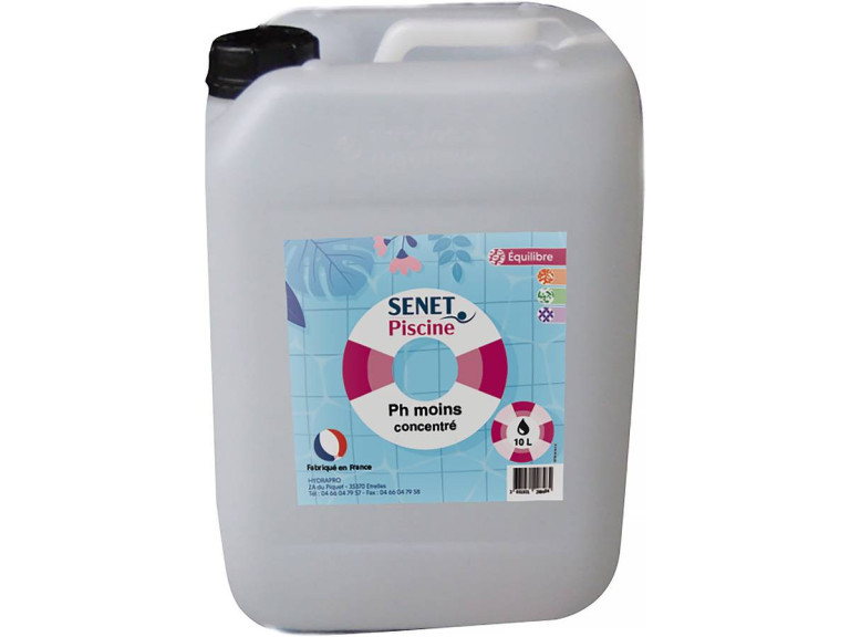 PH moins liquide concentré   " Senet Piscine " - 10 Litres