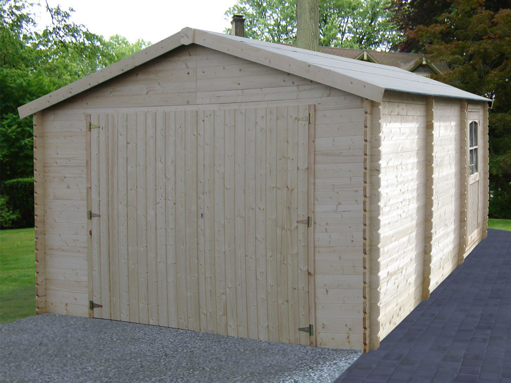 Garage bois -  Garodeal - 20 m² - 5.19 x 3.86 x 2.66 m - 34 mm