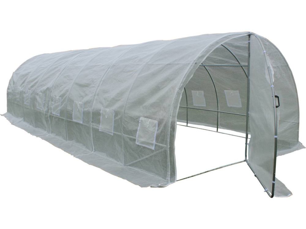 Serre tunnel de jardin avec porte "Mimosa" - 180 g/m² - 24 m² - 8 x 3 x 2 m