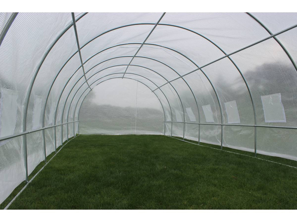 Serre tunnel de jardin avec porte "Mimosa" - 180 g/m² - 24 m² - 8 x 3 x 2 m