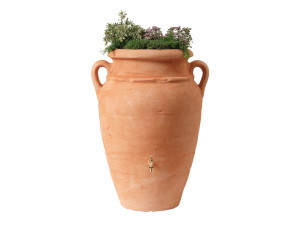 Kit Amphore Antik - Bac à plantes + collecteur + robinet - 360 L Terracotta