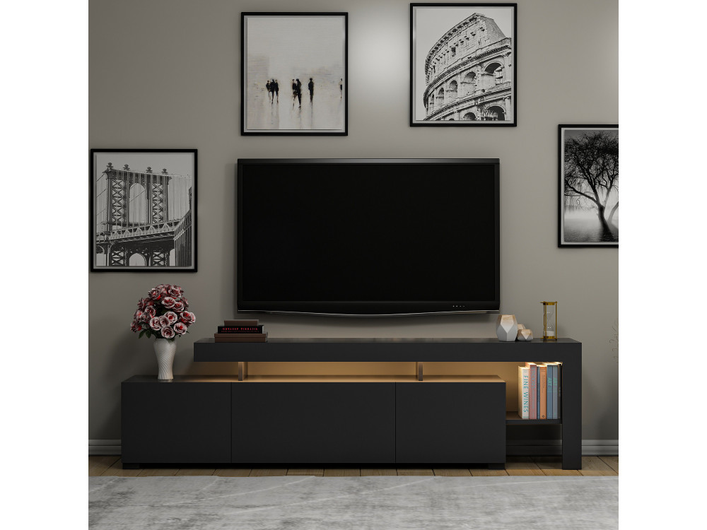 Meuble TV en bois "Beliz" - 192 x 37 x 53 cm - Anthracite