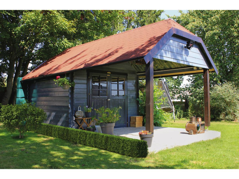 Abri jardin "Cork" - 8.88 m² - 2.98 x 2.65 x 3.09 m - 28 mm