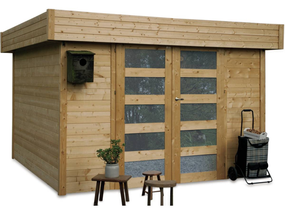 Abri jardin "Odense" - 7.64 m² - 3.02 x 3.02 x 2.19 m - 28 mm