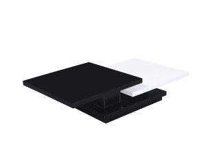Table basse "Zen" - 141,5 x 75 x 30 cm - Noir/Blanc