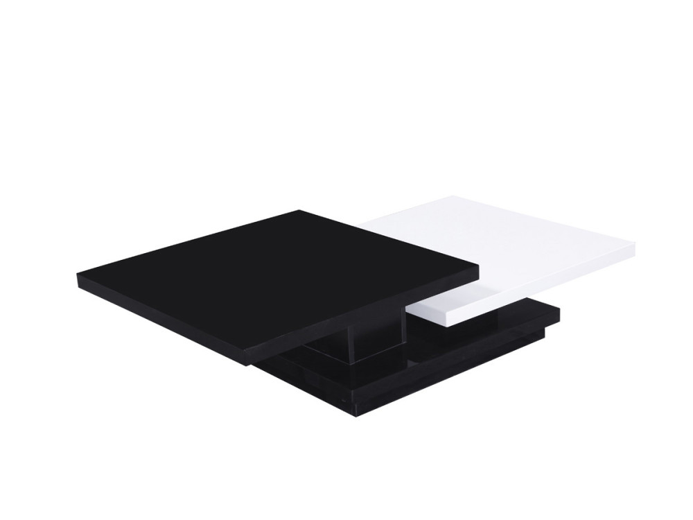 Table basse "Zen" - 141,5 x 75 x 30 cm - Noir/Blanc