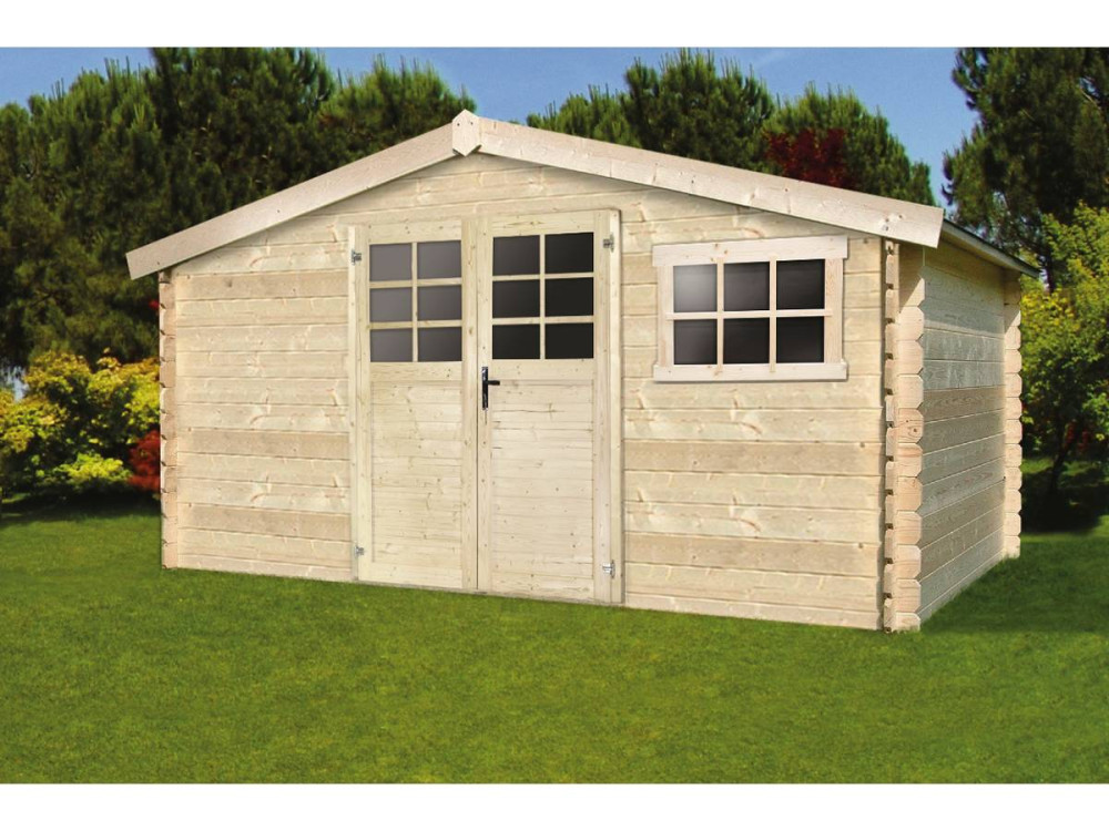 Abri de jardin - 12.54 m² - 4.13 x 3.05 x 2.18 m - 34 mm.