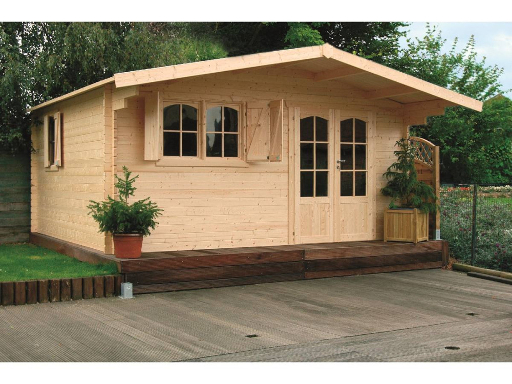 Abri jardin bois "Chamonix" - 19.98 m² - 4.78 x 4.18 x 2.35 m - 40 mm