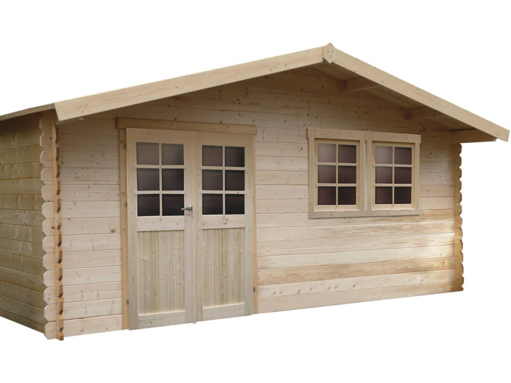 Abri jardin bois "Vernier" - 34.84 m² - 6.05 x 5.75 x 2.53 m - 28 mm