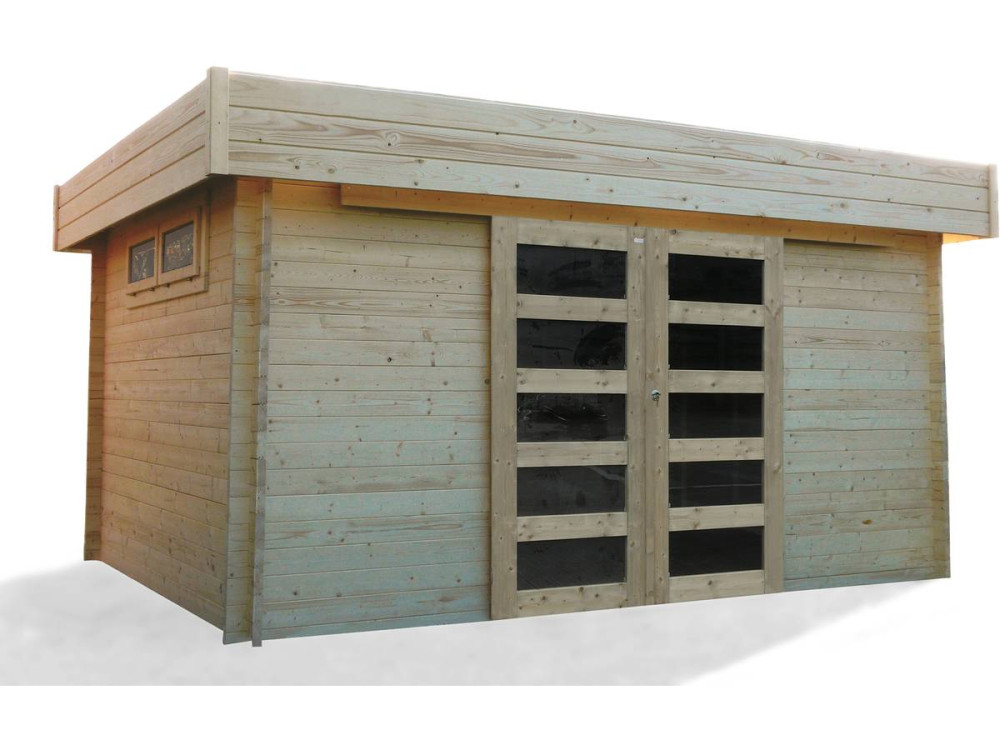 Abri jardin bois "Viborg" - 13.71 m² - 4.18 x 3.28 x 2.32 m - 40 mm