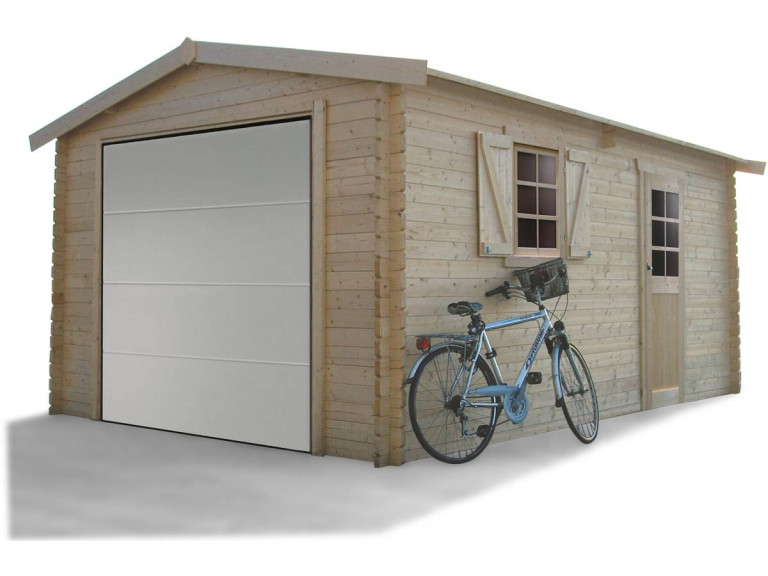 Garage bois - 19.26 m² - 2.58 x 5.38 x 2.53 m - 40 mm