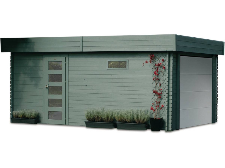 Garage "Modern" - 19.26 m² - 3.58 x 5.38 x 2.56 m - 40 mm - Porte motorisée