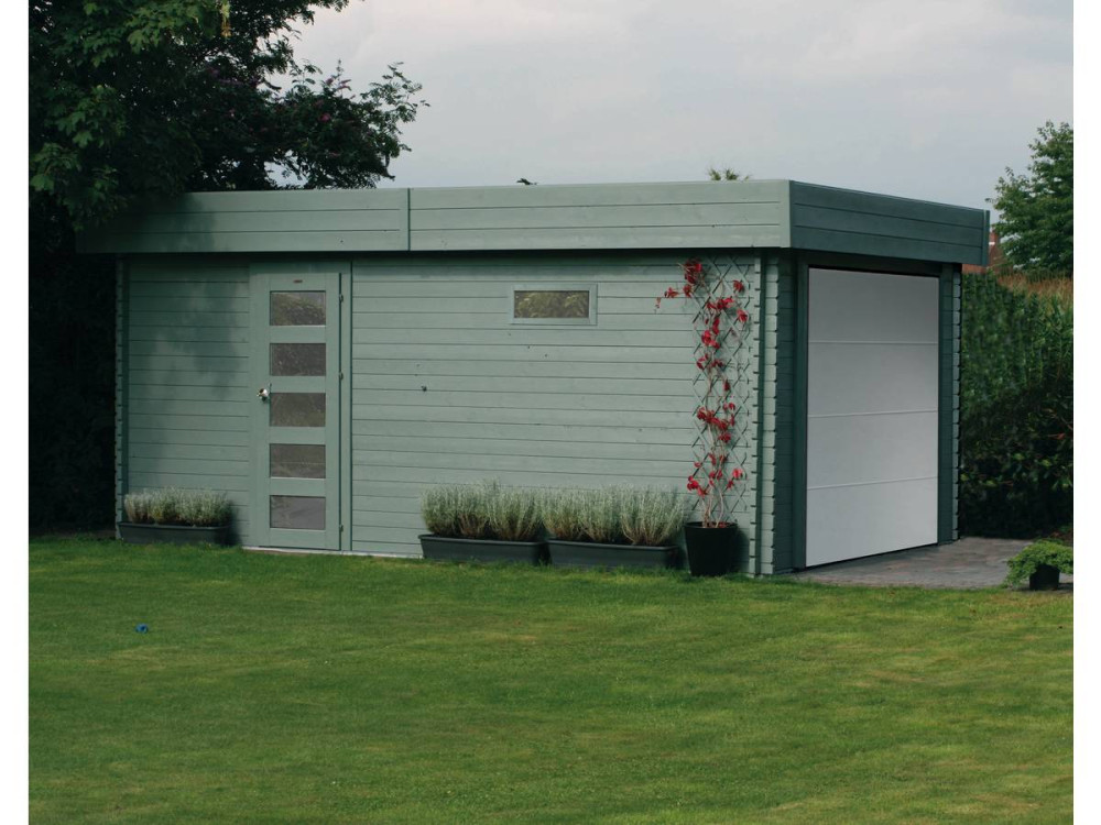 Garage "Modern" - 19.26 m² - 3.58 x 5.38 x 2.56 m - 40 mm - Porte motorisée