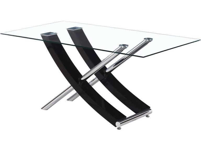 Table repas "Diva" - 160 x 90 x 76 cm - Noir laqué