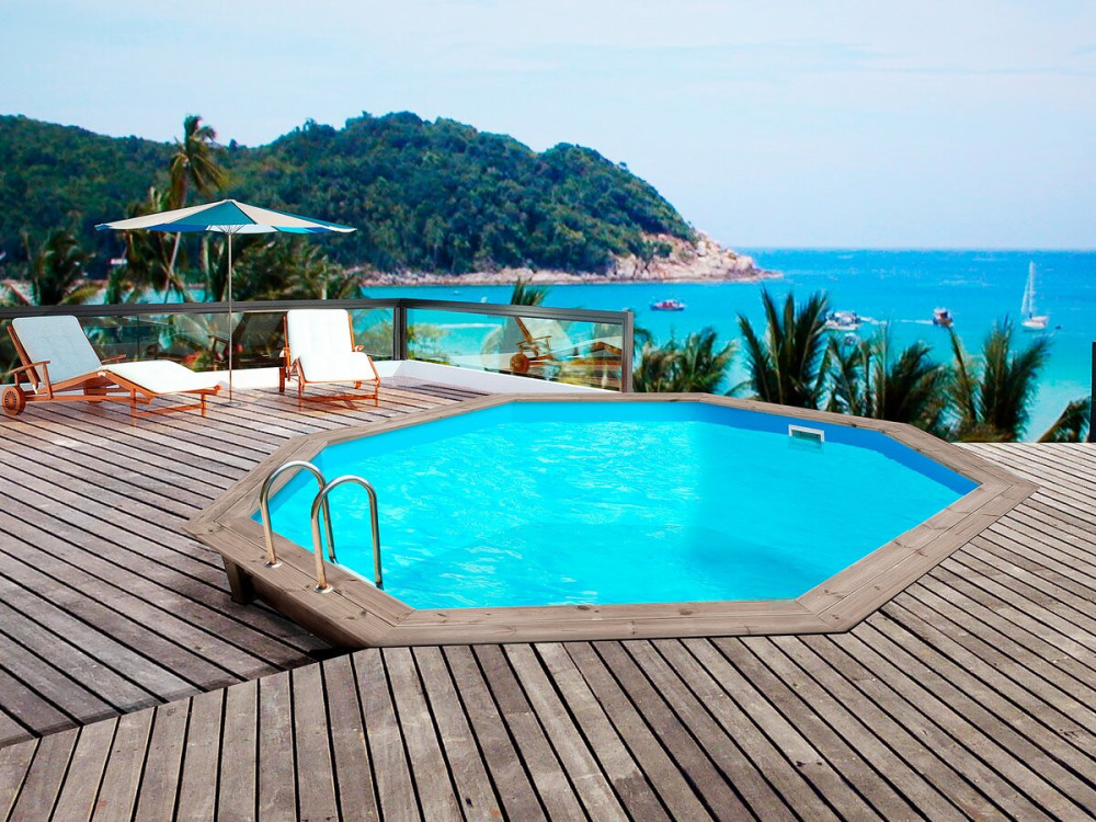 Piscine bois "Venecia" -  5.80 x 1.31 m +  Pompe à chaleur - Puissance 6.1 kW