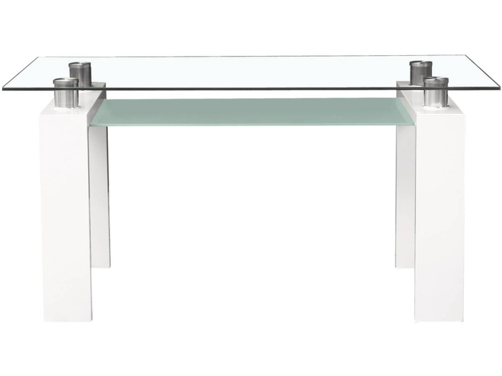 Table repas "Eva" - 150 x 80 x 75 cm - Blanc laqué