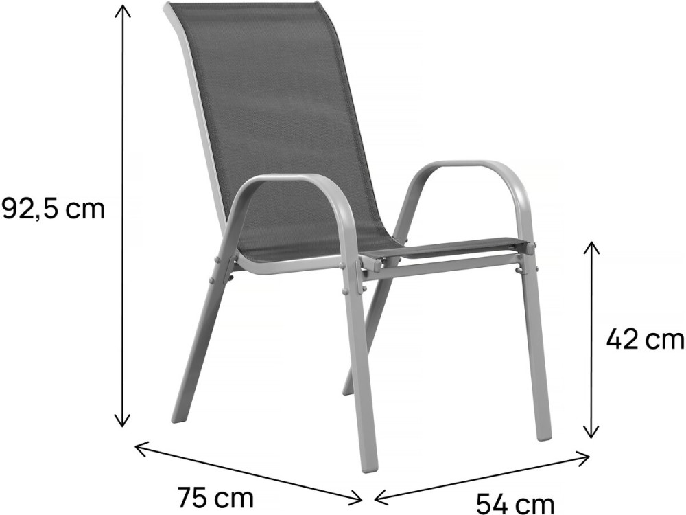 Fauteuil jardin Textilène "Cordoba" - Phoenix - Gris foncé - Lot de 2
