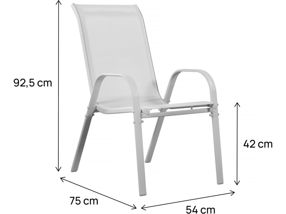 Fauteuil jardin Textilène "Cordoba" - Phoenix - Gris clair - Lot de 2