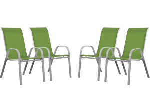 Fauteuil jardin Textilène "Cordoba" - Phoenix - Vert - Lot de 4