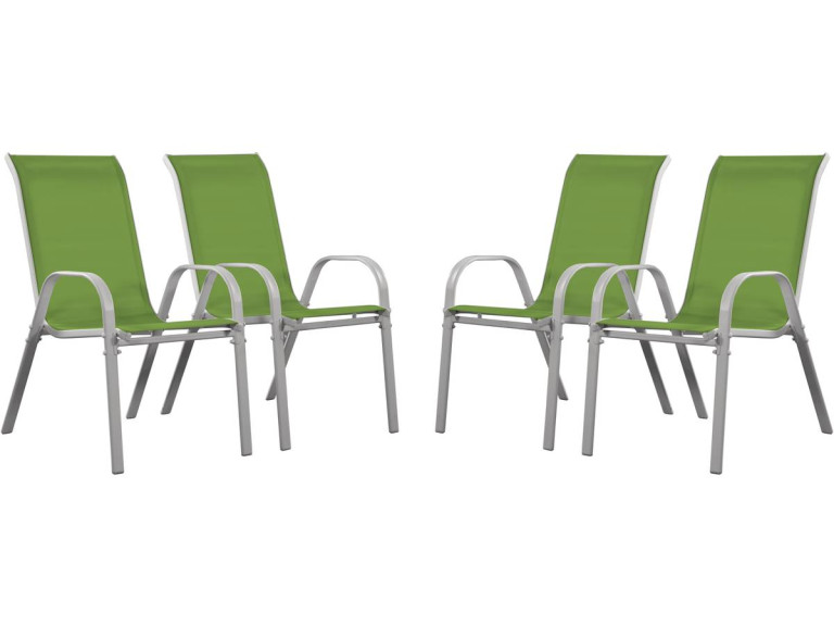 Fauteuil jardin Textilène "Cordoba" - Phoenix - Vert - Lot de 4