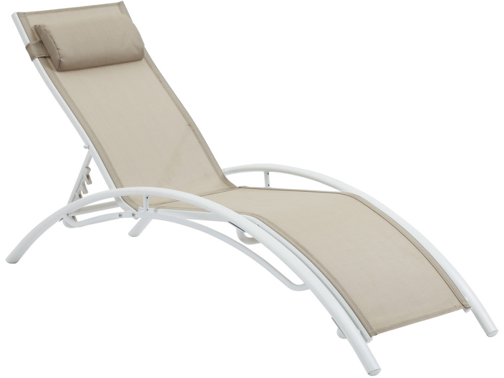Bain de soleil en aluminium "Beauty" - Phoenix - Beige - Lot de 2