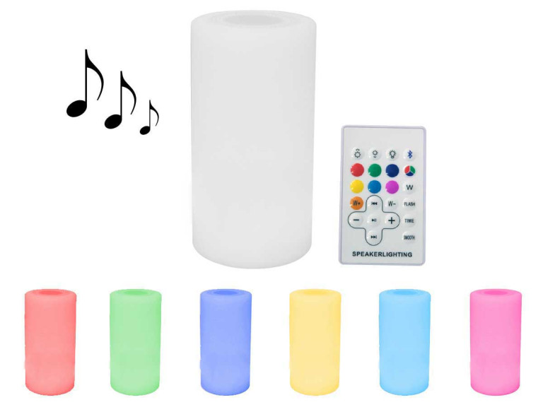 Eclairage LED sonore Bluetooth de jardin "Rosa 1" - Ø14 x H27 cm