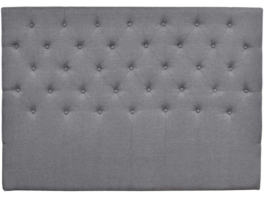 Tête de lit capitonnée "Déco" - 149 cm - Gris - En tissu