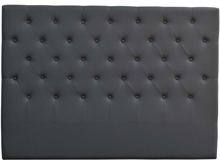 Tête de lit capitonnée "Déco" - 169 cm - Gris foncé - En PVC