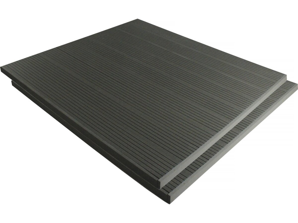Lot de 3 lames de terrasse composite alvéolaires - Long: 2,4m - surface 1m² - Ardoise