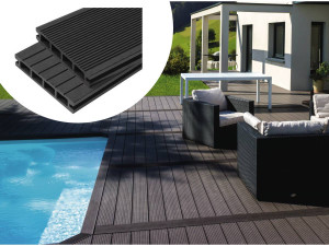 Pack 10 m² - Lames de terrasse composite alvéolaires - Gris