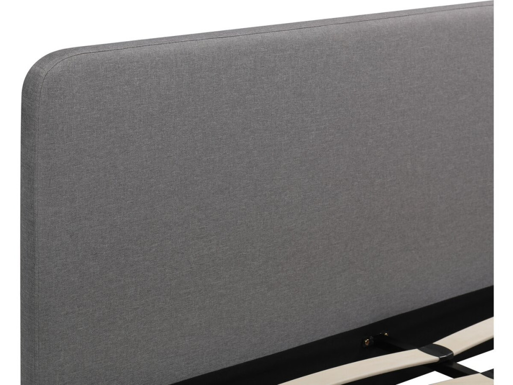 Lit double en tissu "Louise" 160 x 200 cm - Gris