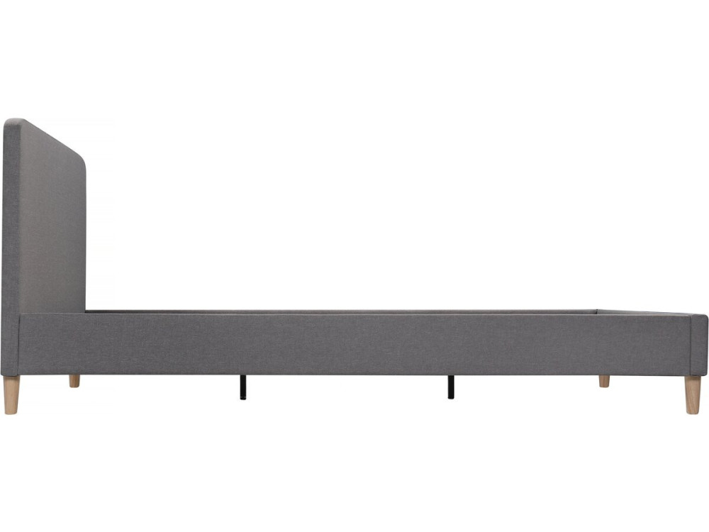 Lit double en tissu "Louise" 160 x 200 cm - Gris