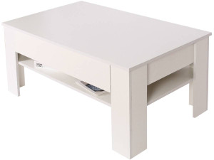 Table basse tiroir rectangulaire "Joy" - Blanc