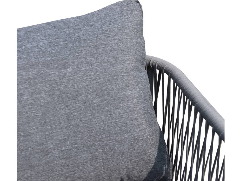 Salon de jardin en corde tressée "Zanzibar" - Gris clair
