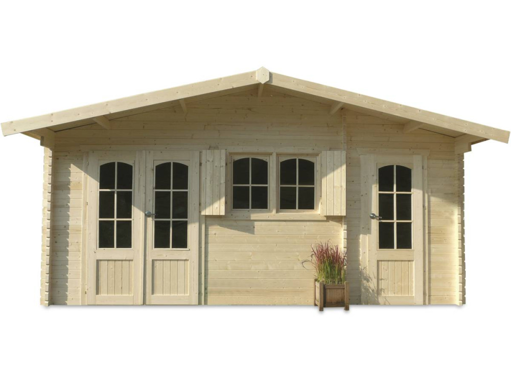 Abri jardin bois "Rostock" - 22.04 m² - 5.68 x 3.88 x 2.75 m - 40 mm