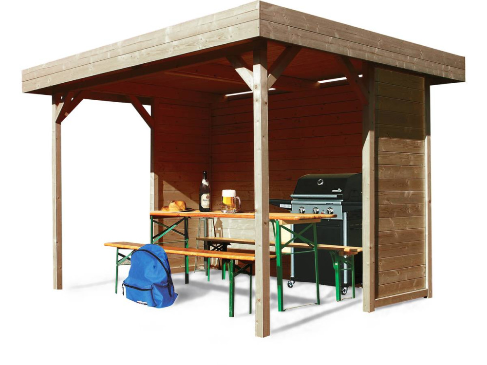 Kiosque en bois "Regensburg" - 6 m² - 3.44 x 2.59 x 2.23 m - 19 mm