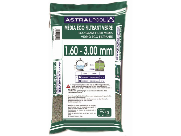 Verre éco filtrant 1.6 - 3 mm - 25 kg