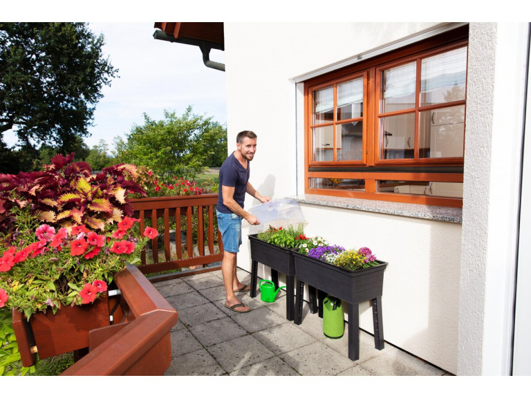Kit de 3 carrés potagers "Urban" sur pieds avec serre - 75 x 37 x 65 cm