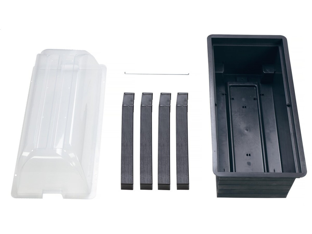 Kit de 3 carrés potagers "Urban" sur pieds avec serre - 75 x 37 x 65 cm