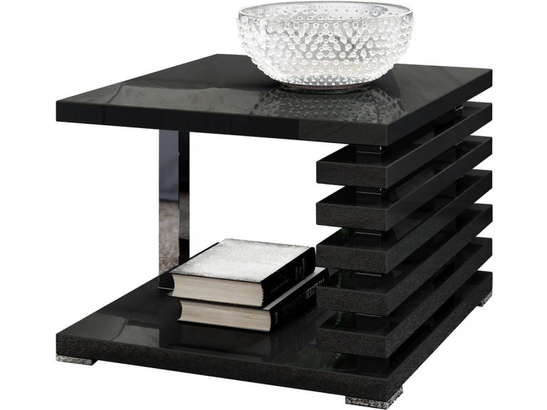 Table basse "Kyoto +2" - 60 x 60 x 44 cm - Noir/Brillant