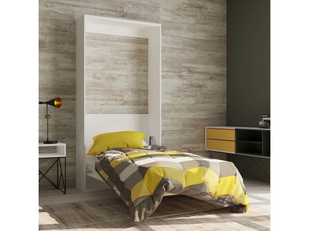 Lit escamotable "SMA" - 90 x 200 cm - Blanc