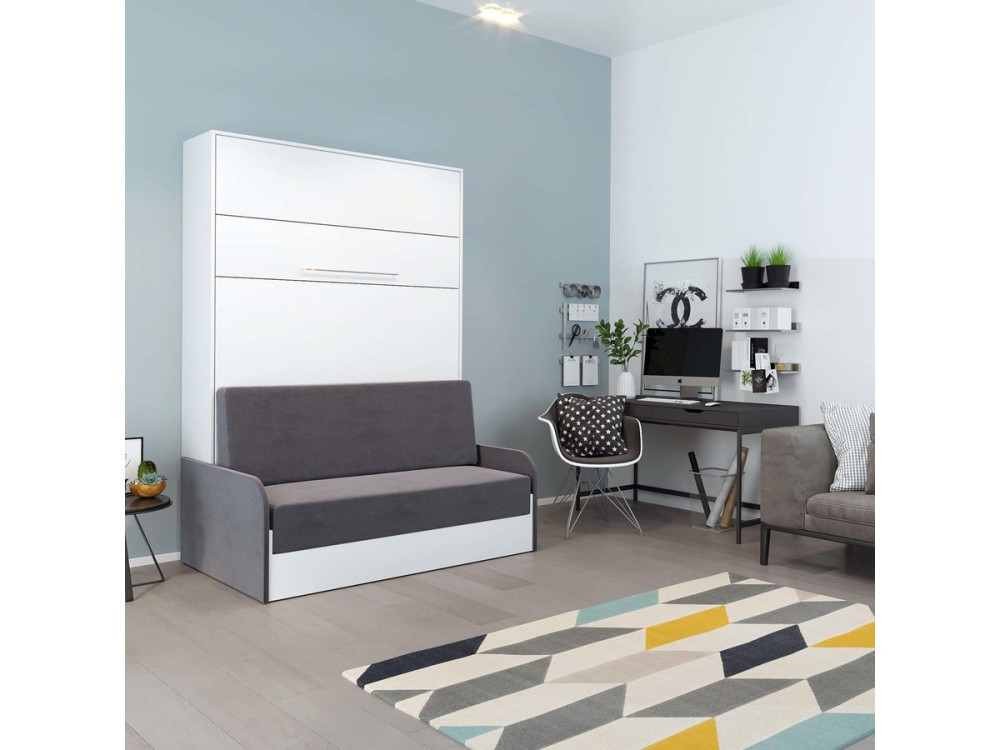 Lit escamotable "KYM SOFA 3" - 140 x 200 cm - Blanc