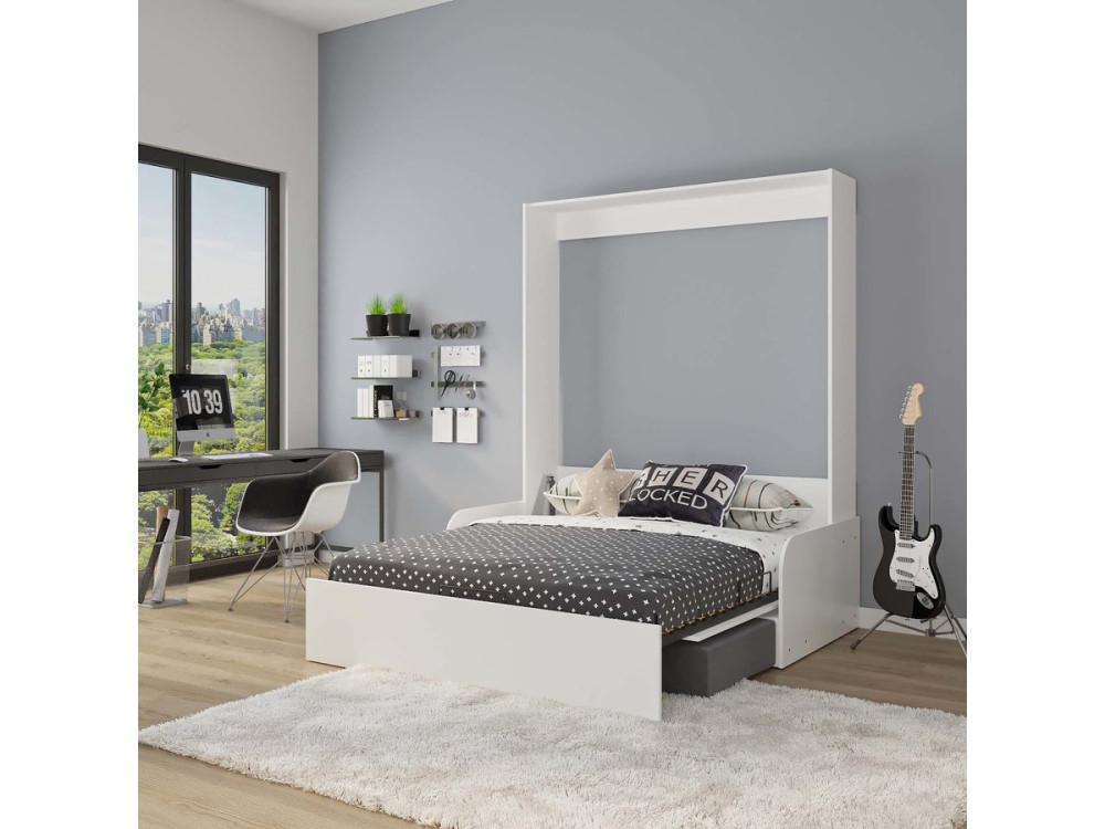 Lit escamotable "NYD SOFA 5" - 160 X 200 cm  Blanc