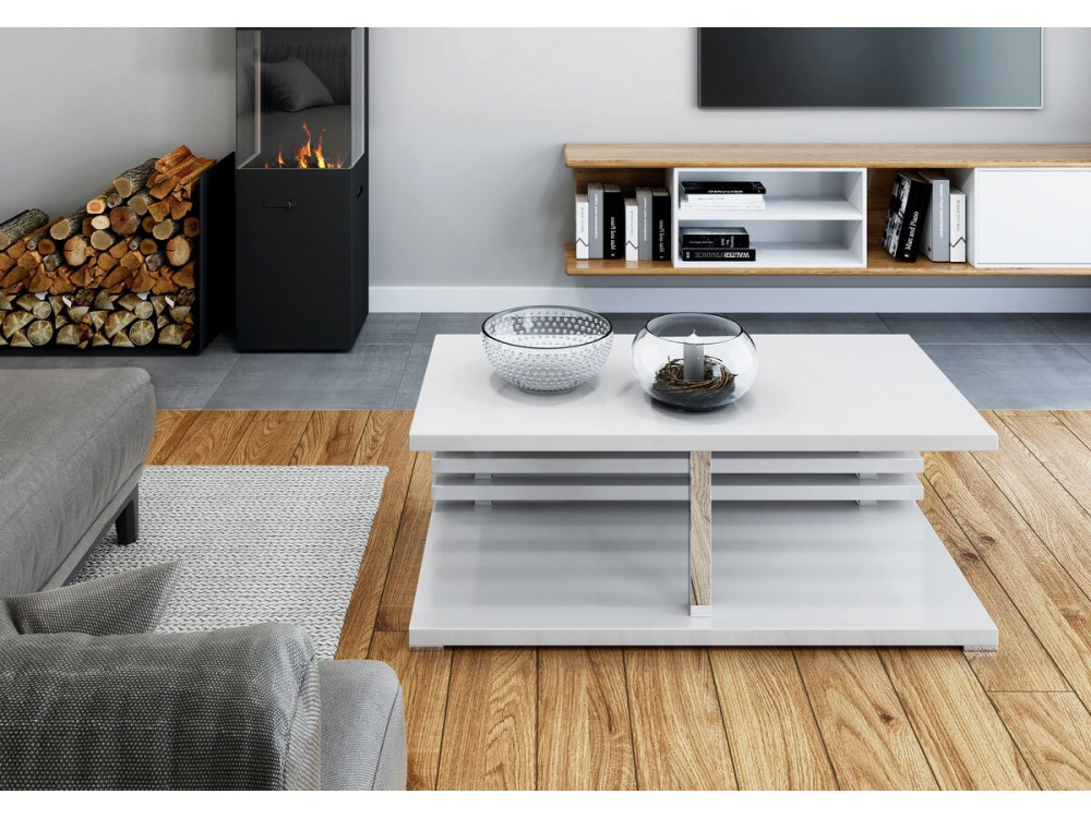 Table basse "ALEX"- 120 X 60 X 44 Cm - Blanc