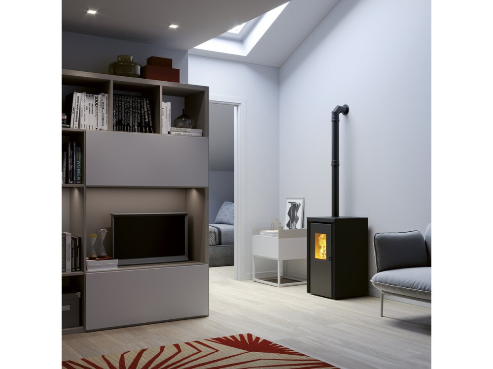 Poêle à granulé Monobloc "Bassano 5" - 82 x 45.5 x 45.5 cm - 4,2 KW - Anthracite