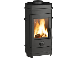 Poêle à bois en fonte "Remilly" - 80 x 43.6 x 36.3 cm - 4,5 à 10,5 kW  - Anthracite