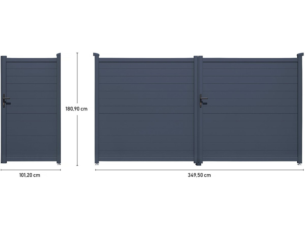Pack portail + portillon "Marc" - Gris