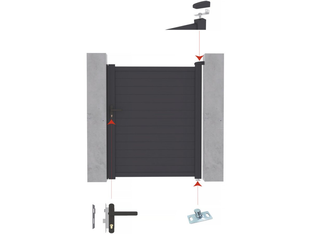 Pack portail + portillon "Marc" - Gris