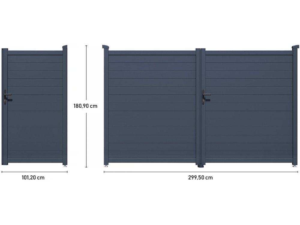 Pack portail + portillon "Marc" - Gris